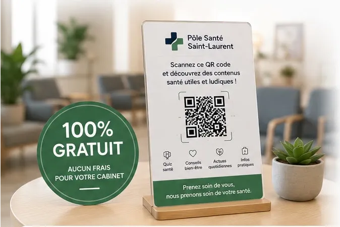 Support Chevalet ATTENTIA sur table d'attente